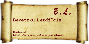 Beretzky Letícia névjegykártya